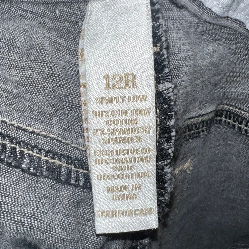 Justice Girls Size 12 Reg Acid Wash Simply Low Skinny Jeans Black Gray Denim